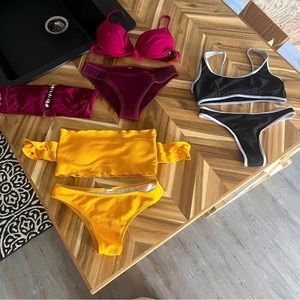 Three  size small bikinis, with one extra top